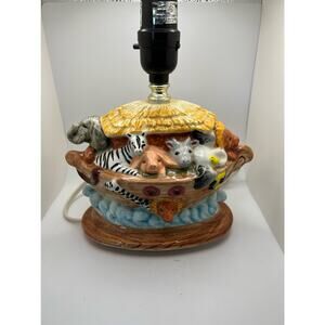 Noah’s Ark Ceramic Lamp Perfect for Baby’s Nursery